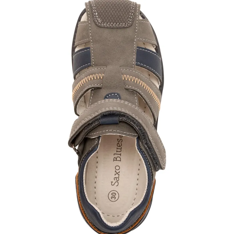 Sandalen leder effect met scratch jongens