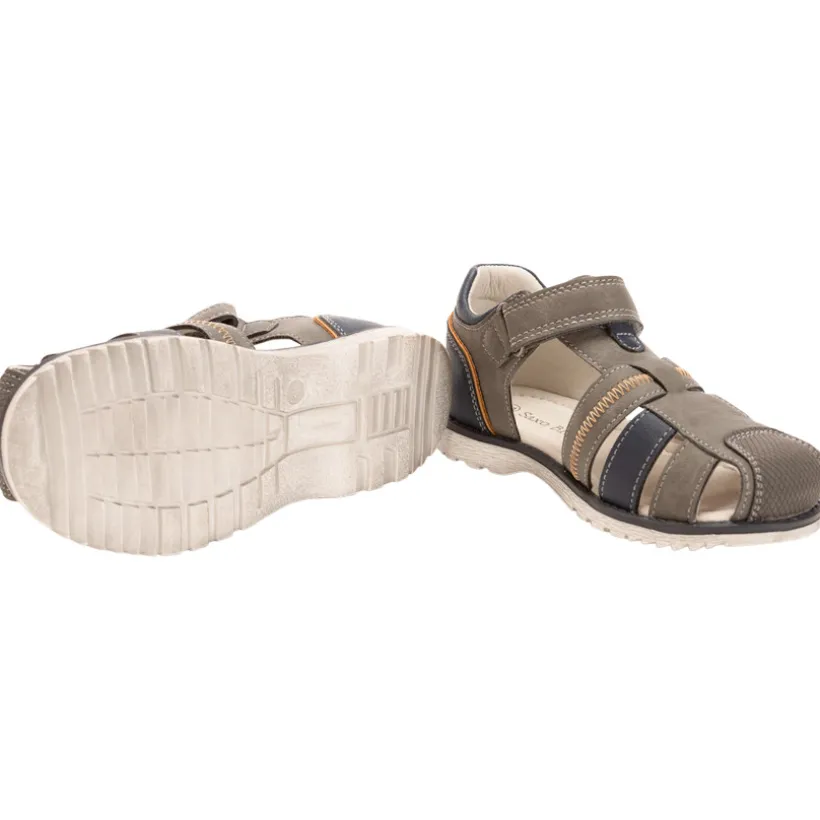 Sandalen leder effect met scratch jongens