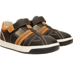 Sandalen leder effect met scratch jongens