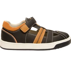 Sandalen leder effect met scratch jongens