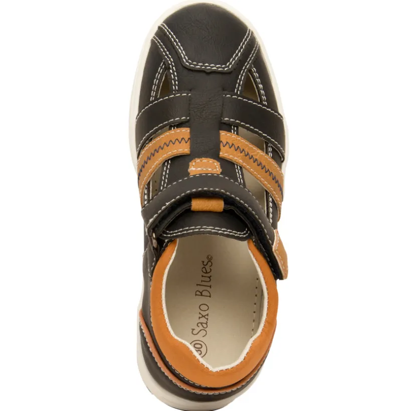 Sandalen leder effect met scratch jongens