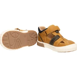 Sandalen leder effect met scratch jongens