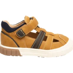 Sandalen leder effect met scratch jongens