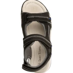Sandalen met klittenband in kunstleer met blauwe details voor jongen