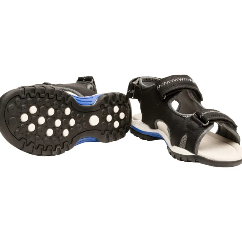 Sandalen met klittenband in kunstleer met blauwe details voor jongen