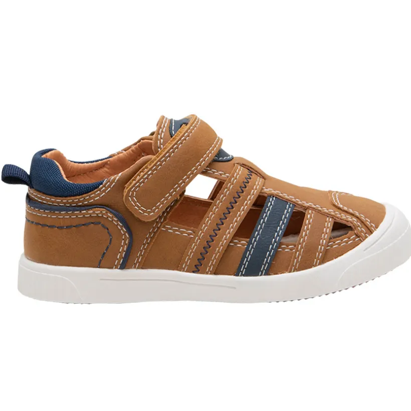 Sandalen met leder effect en klittenband jongens
