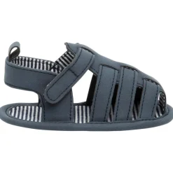 Sandalen met velcro en gestreepte voering voor babyjongen