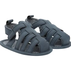 Sandalen met velcro en gestreepte voering voor babyjongen