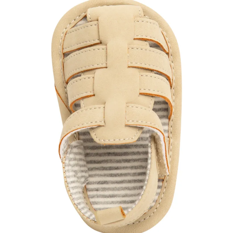Sandalen met velcro en gestreepte voering voor baby's