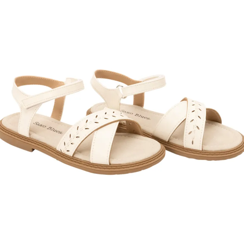 Sandalen met velcro en opengewerkte band meisjes