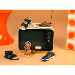 Sandalen met velcro in lederlook jongens