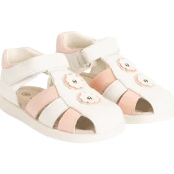 Sandalen tweekleurig met bloemen voor baby meisje