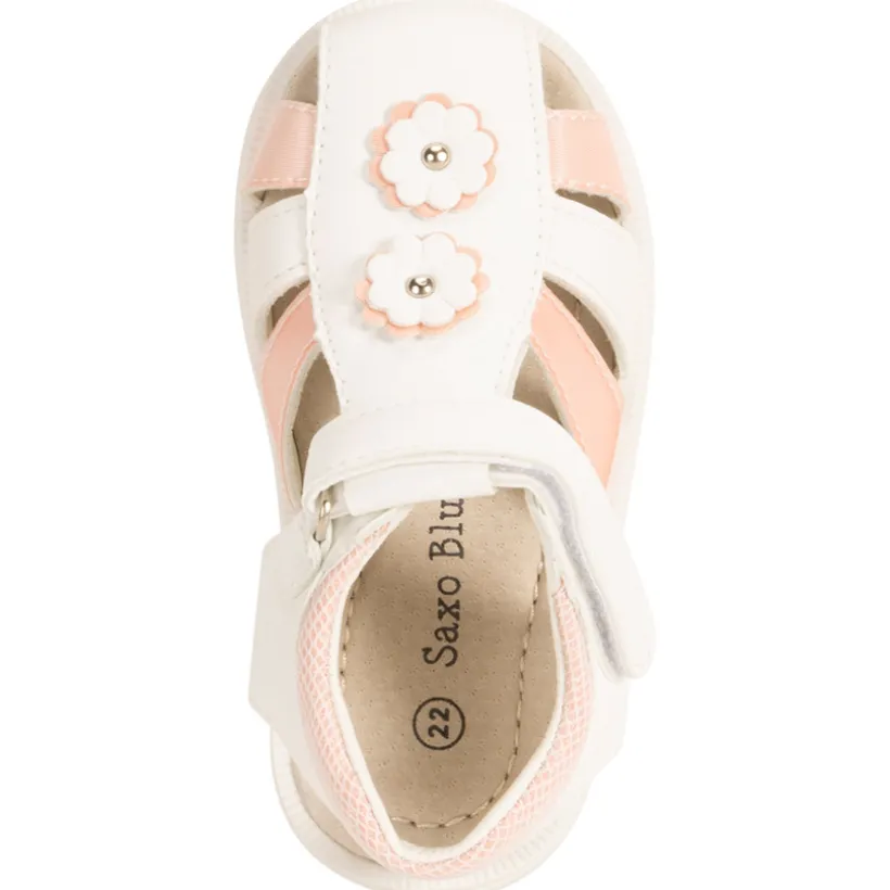 Sandalen tweekleurig met bloemen voor baby meisje
