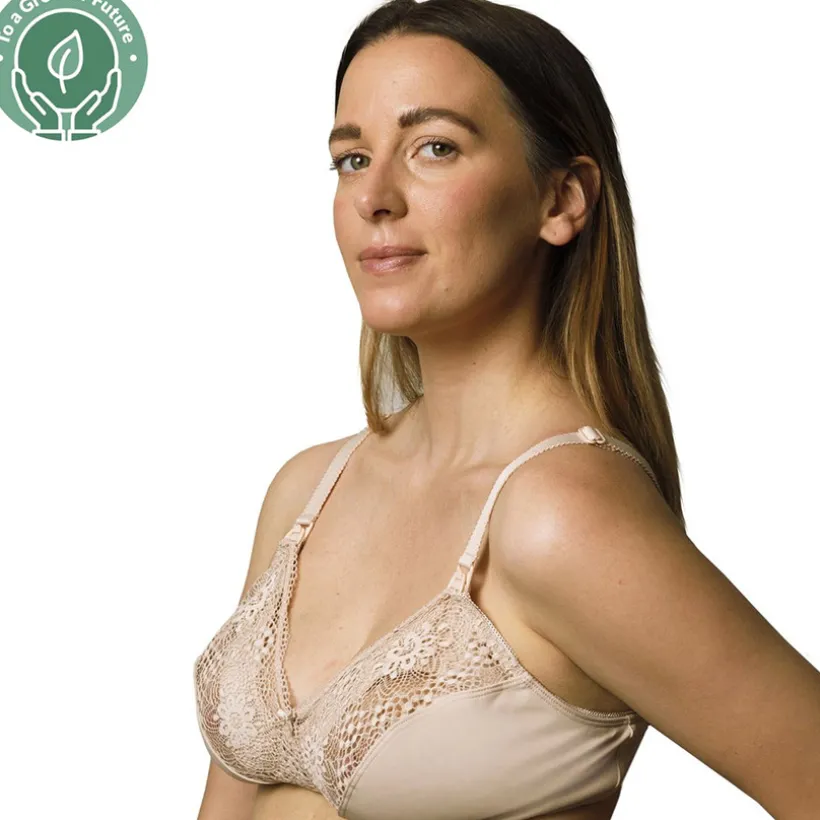 S - Borstvoedingsbeha met kant Roze/beige