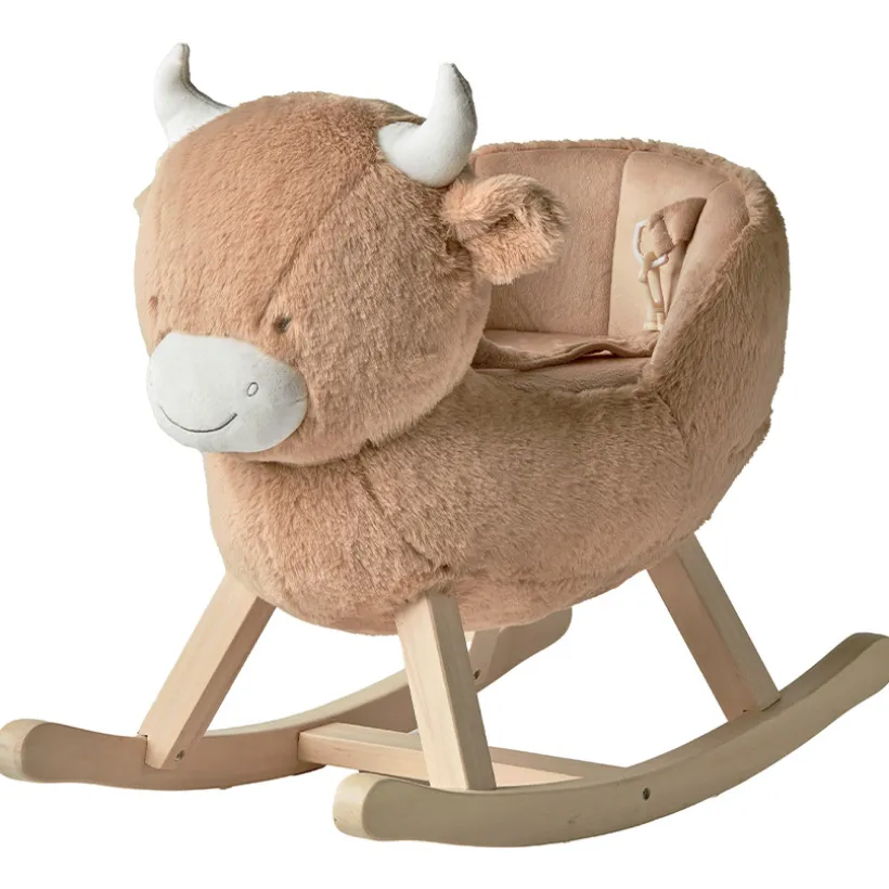 Schommeldier Koe Fluffy Beige