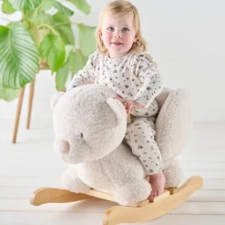 Schommeldier Teddy beer Ecru 59 cm