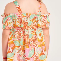 Schouderbandjes jurk met fantasieprint meisjes