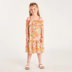 Schouderbandjes jurk met fantasieprint meisjes
