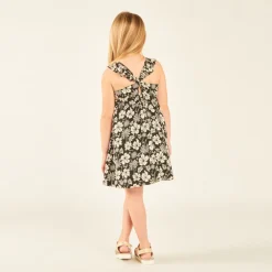 Schouderbandjurk met volantjes en exotische bloemenprint meisjes