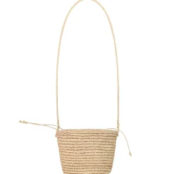 Schoudertas van gevlochten raffia met sluiting meisjes