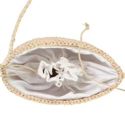 Schoudertas van gevlochten raffia met sluiting meisjes