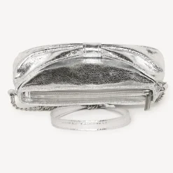 Schoudertas van metalliclook imitatieleder met strik meisjes