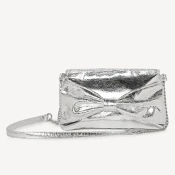 Schoudertas van metalliclook imitatieleder met strik meisjes