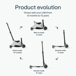 Scooter Xtend Ride On Step 3-in-1 Cool Grey 12M-12jaar