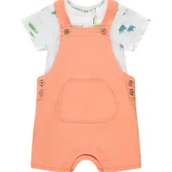 Set 2-delig korte salopette + bedrukt t-shirt voor baby jongen