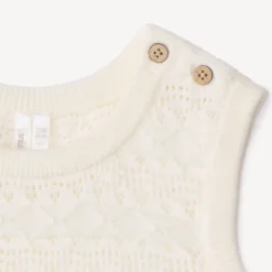 Set gilet en mouwloze trui in fantasiebreisel voor babymeisje