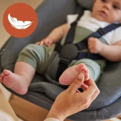 Set Hoge stoel meegroeiend Alpha+&Newborn bouncer & Harnas Natuur/Grijs