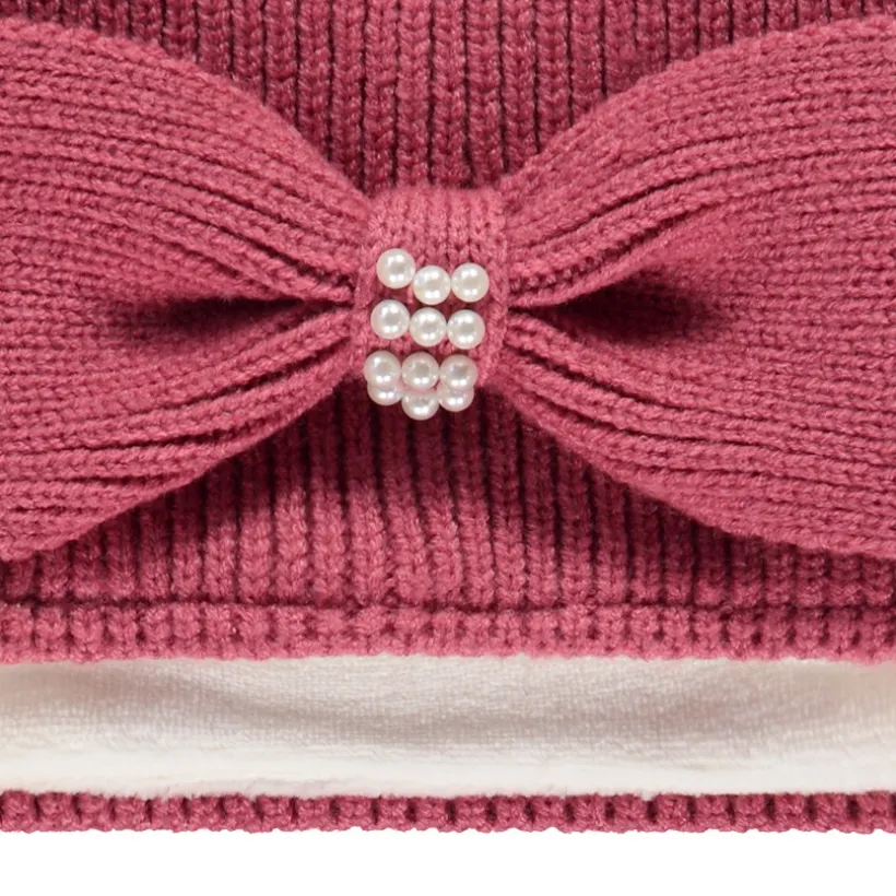 Set in gebreid muts + snood met strass voor meisjes
