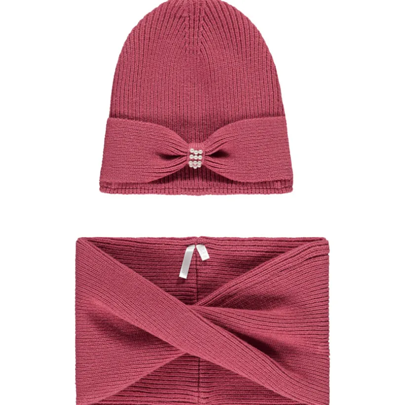 Set in gebreid muts + snood met strass voor meisjes