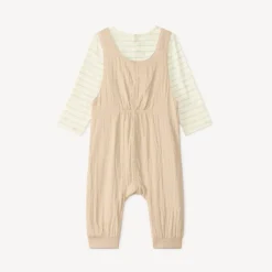 Set jongens baby: salopette + t-shirt met lange mouwen met berenmotief