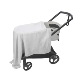Set katoenen en mousseline lakens voor draagmand en wiegje Little Bloom Vichy Grijs 2stks