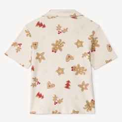 Set korte pyjama’s in interlock met kerstprint meisjes