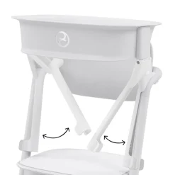 Set leertoren voor hoge stoel Lemo all white met siliconen matten