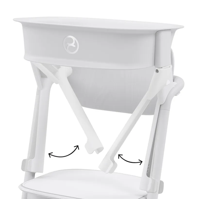 Set leertoren voor hoge stoel Lemo all white met siliconen matten