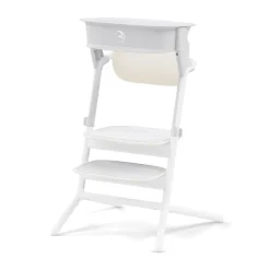 Set leertoren voor hoge stoel Lemo all white met siliconen matten