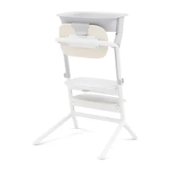 Set leertoren voor hoge stoel Lemo all white met siliconen matten