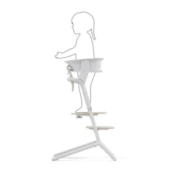 Set leertoren voor hoge stoel Lemo all white met siliconen matten