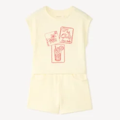 Set met tanktop en short met borduurwerk meisjes
