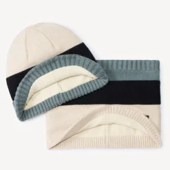 Set muts en snood met colourblock effect jongens