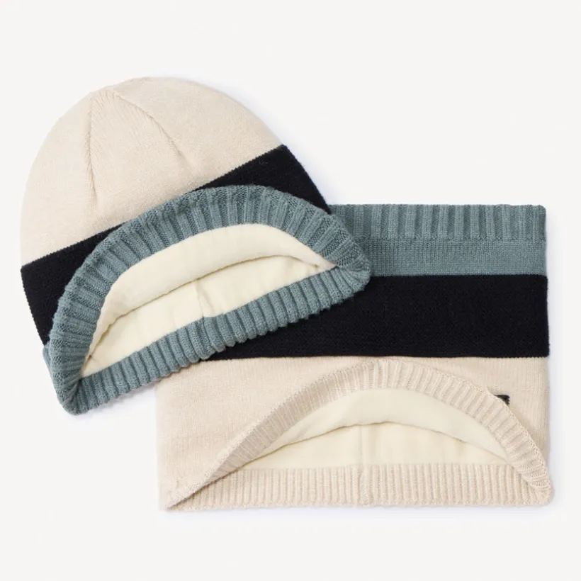 Set muts en snood met colourblock effect jongens