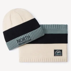 Set muts en snood met colourblock effect jongens