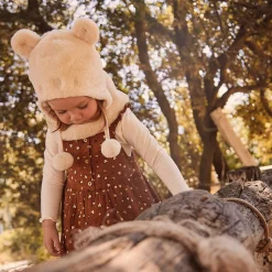 Set muts, snood en wanten in sherpa voor babymeisje