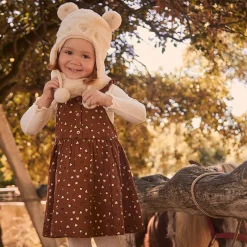 Set muts, snood en wanten in sherpa voor babymeisje