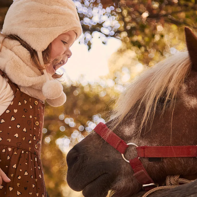 Set muts, snood en wanten in sherpa voor babymeisje