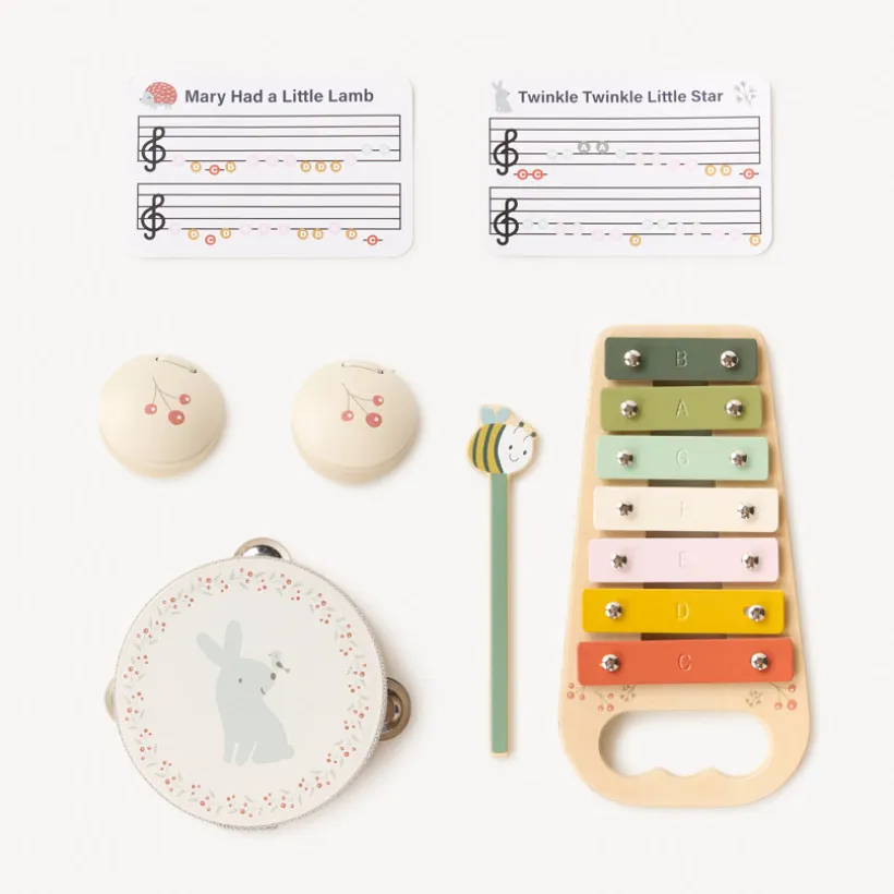 Set muzikale houten "Hallo Les Petits