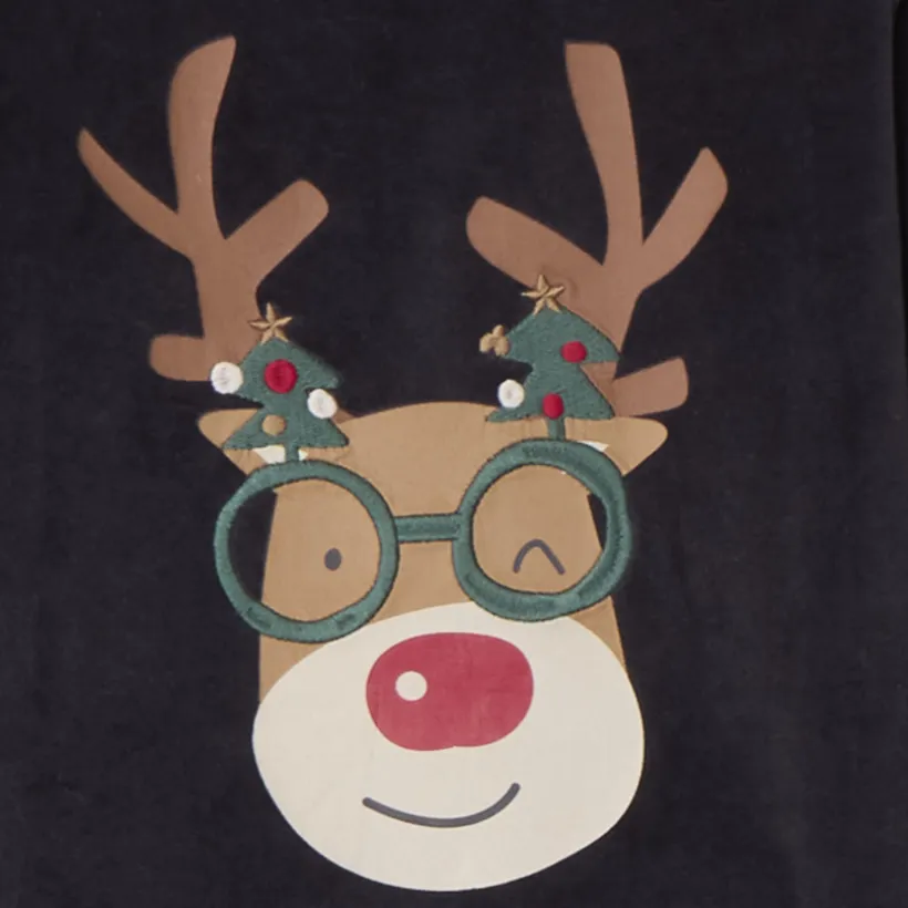 Set pyjama 2-delig fluwelen kerstmotieven jongens